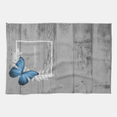 Blue Butterfly Rustic Theedoek (Horizontaal)