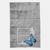 Blue Butterfly Rustic Theedoek (Verticaal)