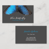 Blue Butterfly Salon and Spa Elegant Dark Grey Visitekaartje (Voorkant / Achterkant)