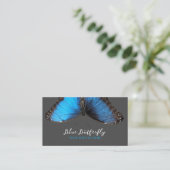 Blue Butterfly Salon and Spa Elegant Dark Grey Visitekaartje (Staand voorkant)