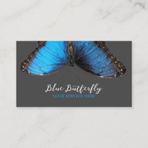 Blue Butterfly Salon and Spa Elegant Dark Grey Visitekaartje