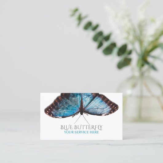 Blue Butterfly Salon and Spa Elegant Visitekaartje (Staand voorkant)