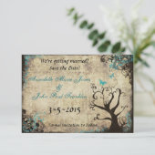 Blue Butterfly  Save the Date Kaart (Staand voorkant)