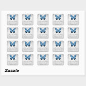 Blue Butterfly Save the Date Stickers (Vel)