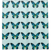 Blue Butterfly Shower Curtain Douchegordijn (Voorkant)