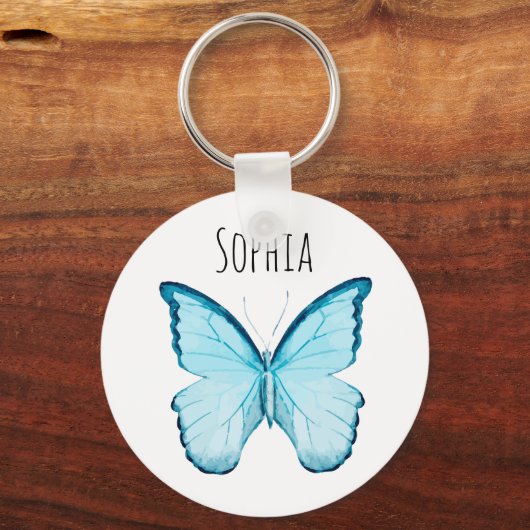 Blue Butterfly Sleutelhanger Sjabloon (Voorkant)