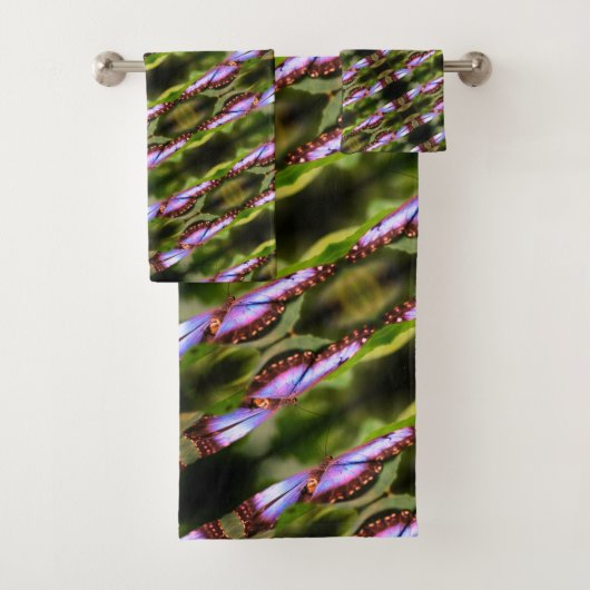 Blue Butterfly sluit Natuur Pattern op Bad Handdoek (Insitu)