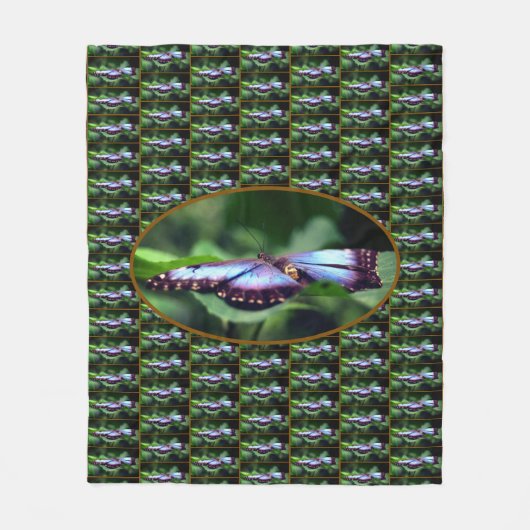Blue Butterfly sluit Natuur Pattern op Fleece Deken (Voorkant)