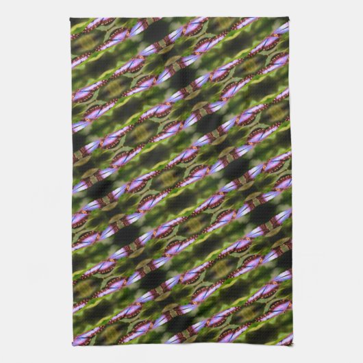 Blue Butterfly sluit Natuur Pattern op Theedoek (Verticaal)