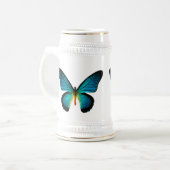 Blue Butterfly Stein Bierpul (Voorkant links)