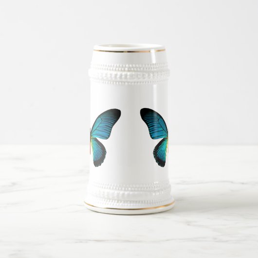 Blue Butterfly Stein Bierpul (Center)