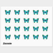 Blue Butterfly-sticker Ronde Sticker (Vel)