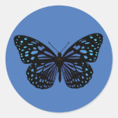 Blue Butterfly-sticker Ronde Sticker (Voorkant)