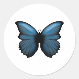 Blue Butterfly-sticker Ronde Sticker