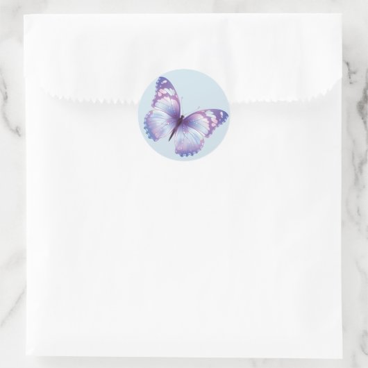 Blue Butterfly-sticker Ronde Sticker (Tas)