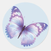 Blue Butterfly-sticker Ronde Sticker (Voorkant)