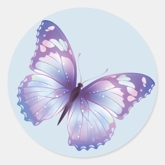 Blue Butterfly-sticker Ronde Sticker (Voorkant)