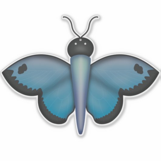 Blue Butterfly-sticker Sticker (Voorkant)