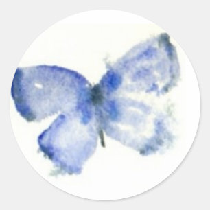 Blue Butterfly-stickers Ronde Sticker