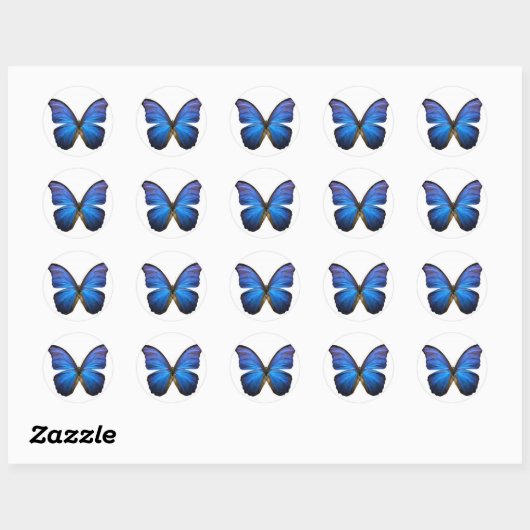 Blue Butterfly-stickers Ronde Sticker (Vel)