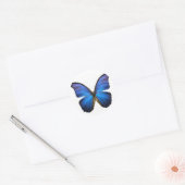 Blue Butterfly-stickers Ronde Sticker (Envelop)