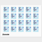 Blue Butterfly-stickers Vierkante Sticker (Vel)