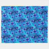 Blue Butterfly Summer. Grote vlootsbank Fleece Deken (Voorkant (Horizontaal))