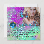 BLUE BUTTERFLY SWEET 16 ARTIJ MONOGRAM, Champagne Kaart (Achterkant)
