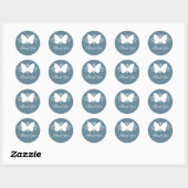 Blue Butterfly Swirls Bedankt Stickers (Vel)
