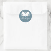 Blue Butterfly Swirls Bedankt Stickers (Tas)