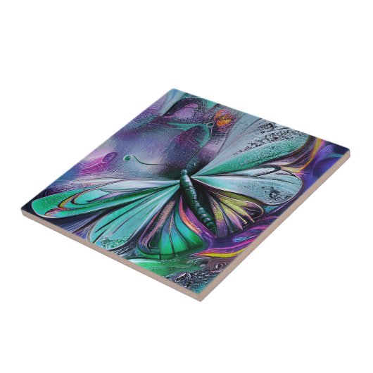 Blue Butterfly Tegeltje (Zijkant)