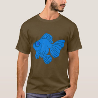 Blue Butterfly Telescope Goldfish T-shirt