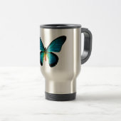 Blue Butterfly Travel Mug Reisbeker (Voorkant rechts)