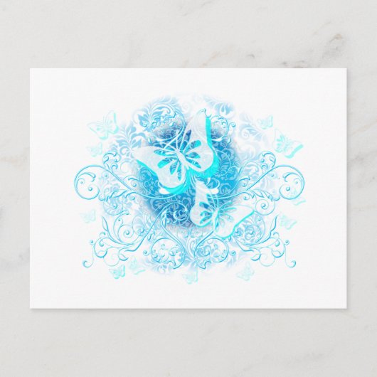 Blue Butterfly Tribal Briefkaart (Voorkant)