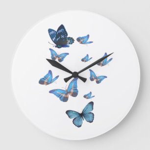 Blue Butterfly Tuin Wandklok – Elegant Natuur