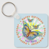 Blue Butterfly Verjaardag sleutelhangers (Voorkant)