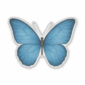 Blue Butterfly Vinyl - Elegante Natuur-geïnspireer Sticker (Voorkant)