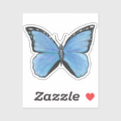 Blue Butterfly Vinyl Sticker (Vel)