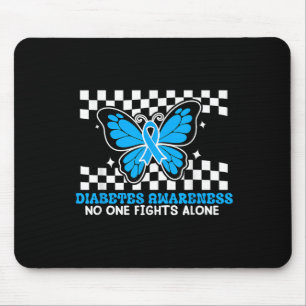 Blue Butterfly voor Diabetes Awareness Family Supp Muismat