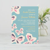 Blue Butterfly Vrijgezellenfeest Wedding Invitatio Kaart (Staand voorkant)