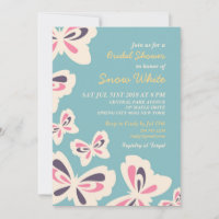 Blue Butterfly Vrijgezellenfeest Wedding Invitatio