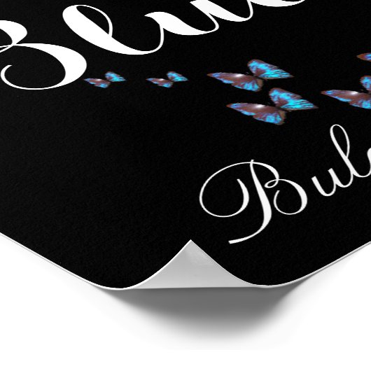 BLUE BUTTERFLY VROUW POSTER (Hoek)