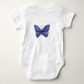 Blue Butterfly Waterverf Baby Jersey Bodysuit (Achterkant)