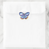 Blue Butterfly Waterverf Classic Ronde Sticker (Tas)