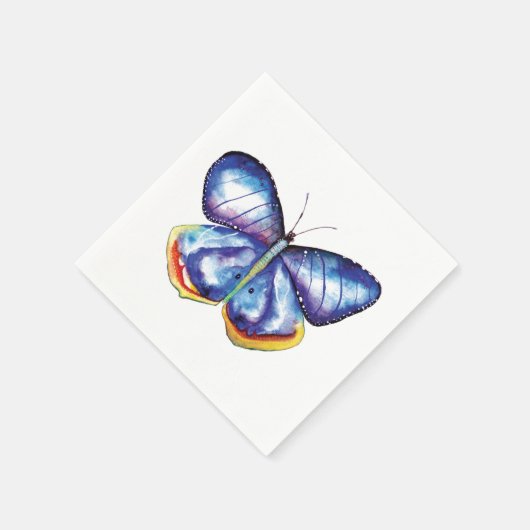 Blue Butterfly Waterverf Cocktail Papieren servett Servet (Hoek)
