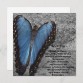 Blue Butterfly Wedding Kaart (Voorkant / Achterkant)