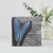Blue Butterfly Wedding Kaart (Staand voorkant)