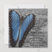Blue Butterfly Wedding Kaart (Voorkant)