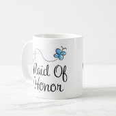 Blue Butterfly Wedding Maid of Honor Mok (Voorkant links)