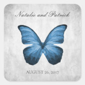 Blue Butterfly Wedding Stickers (Voorkant)